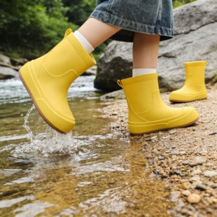 慕儿2026新款雨鞋女款加绒漂亮的雨靴可爱套鞋防水鞋水靴防滑胶鞋