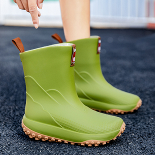 慕儿亲子雨鞋女款加绒漂亮的雨靴可爱套鞋防水鞋水靴防滑胶鞋男士