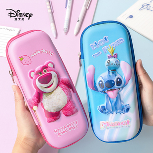 大容量女生高颜值儿童文具袋幼儿园男孩笔盒 Disney迪士尼草莓熊文具盒女孩小学生笔袋铅笔盒2025年新款