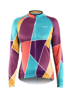 艾速欧女款印花速干透气排汗山地自行车速降服骑行服长袖上衣Z612