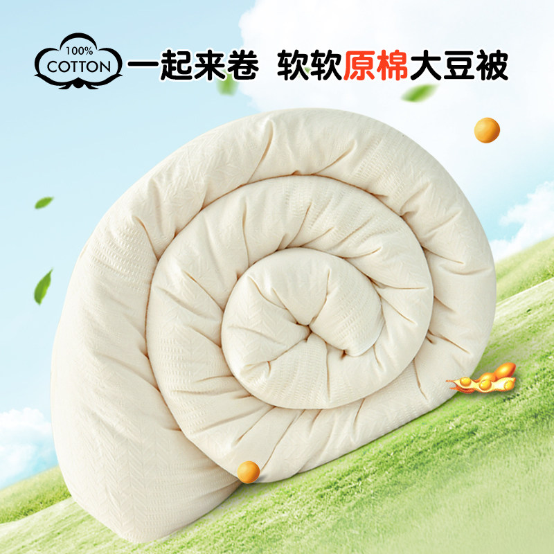 A类母婴级全棉双层纱大豆冬被加厚保暖家用春秋被芯学生宿舍被子,床上用品,化纤被,淘宝优惠券,粉丝福利购,淘宝优惠卷