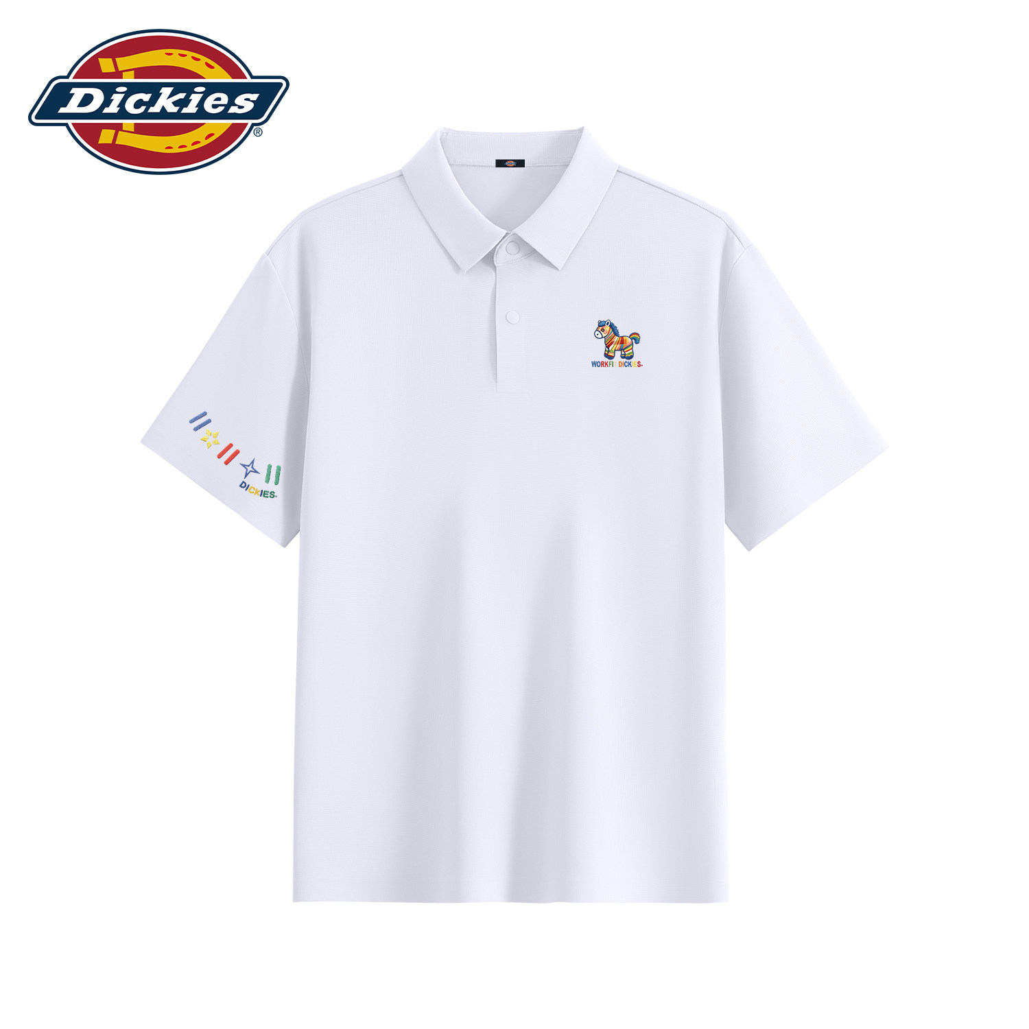 Dickies翻领POLO衫男款2026新款夏冰丝短袖凉感透气印花休闲上衣