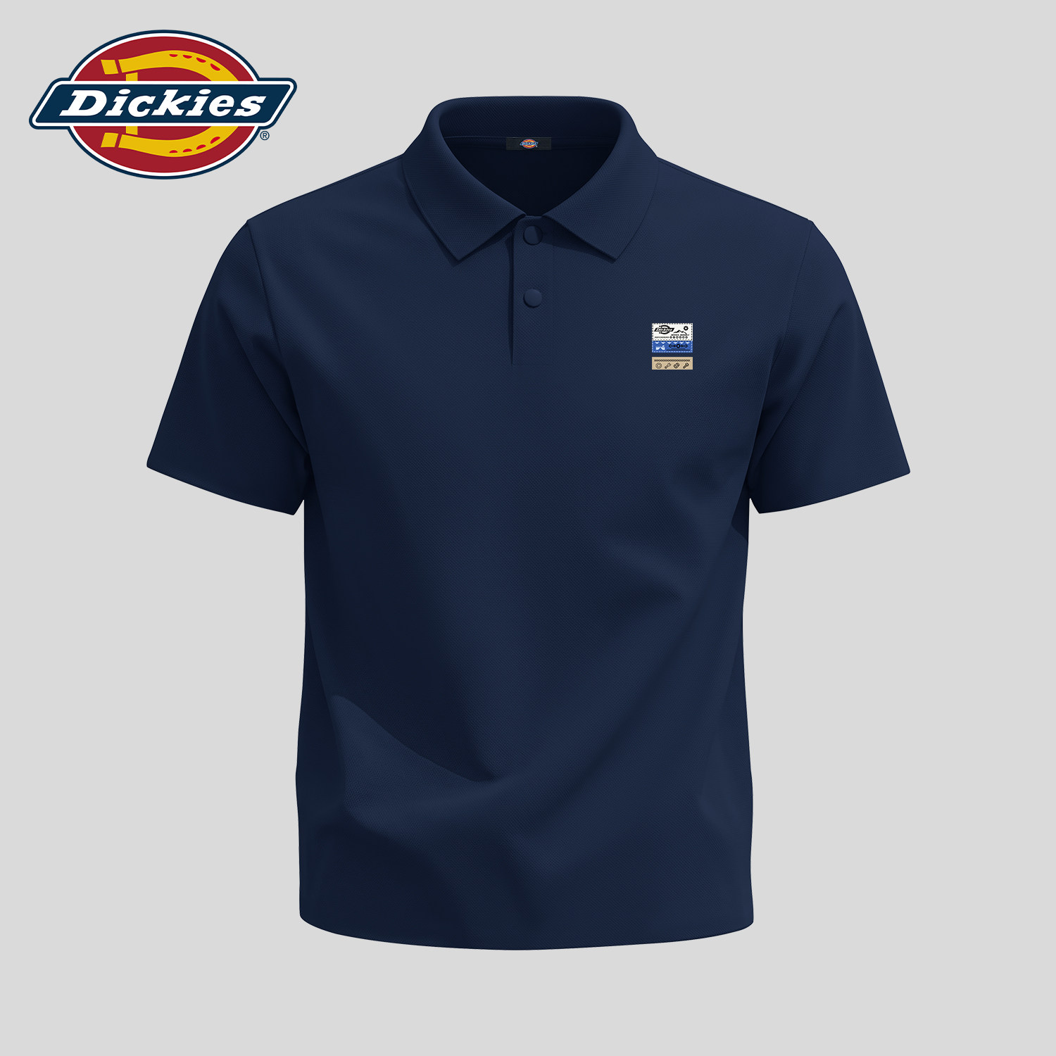 Dickies男士短袖POLO衫深蓝色夏季凉感冰丝速干t恤翻领潮流上衣男