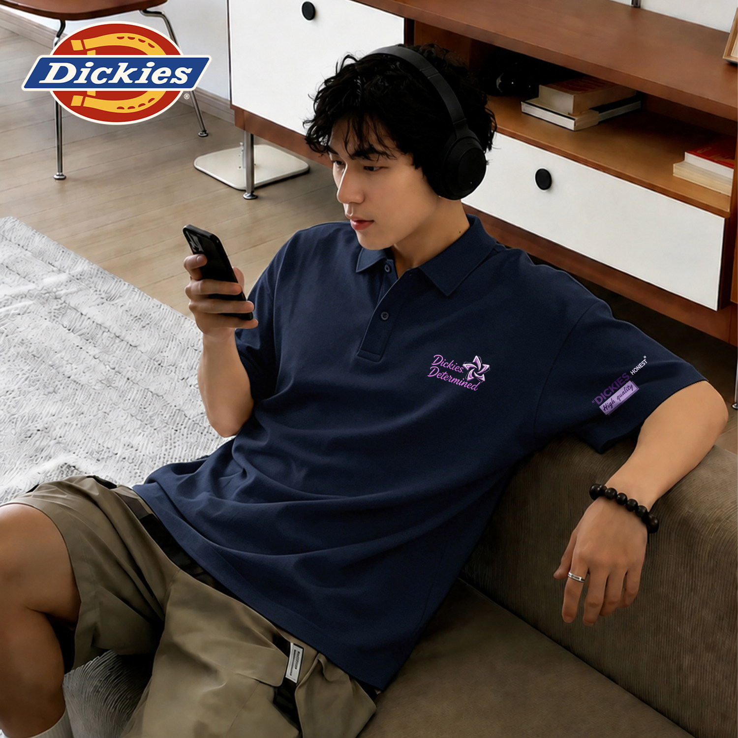 Dickies翻领POLO衫男夏季短袖速干凉感男生半袖t恤商务休闲男衣服