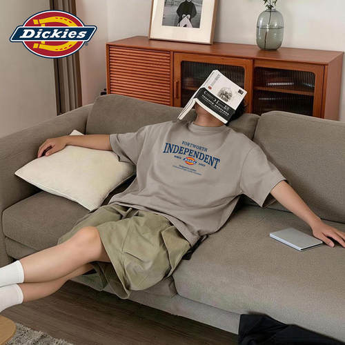 Dickies纯棉短袖T恤男款卡其色
