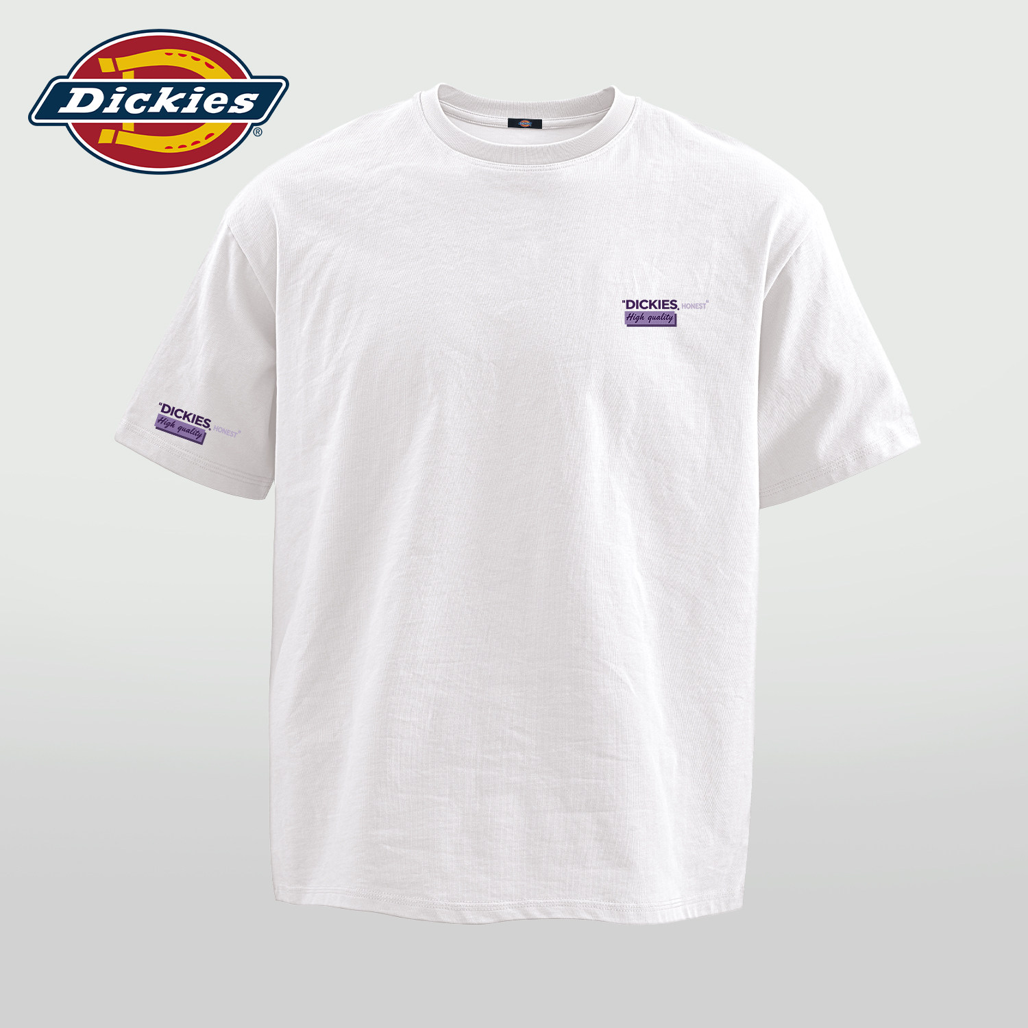 Dickies短袖T恤男士白色百搭夏季2026新款宽松圆领纯棉上衣男半袖
