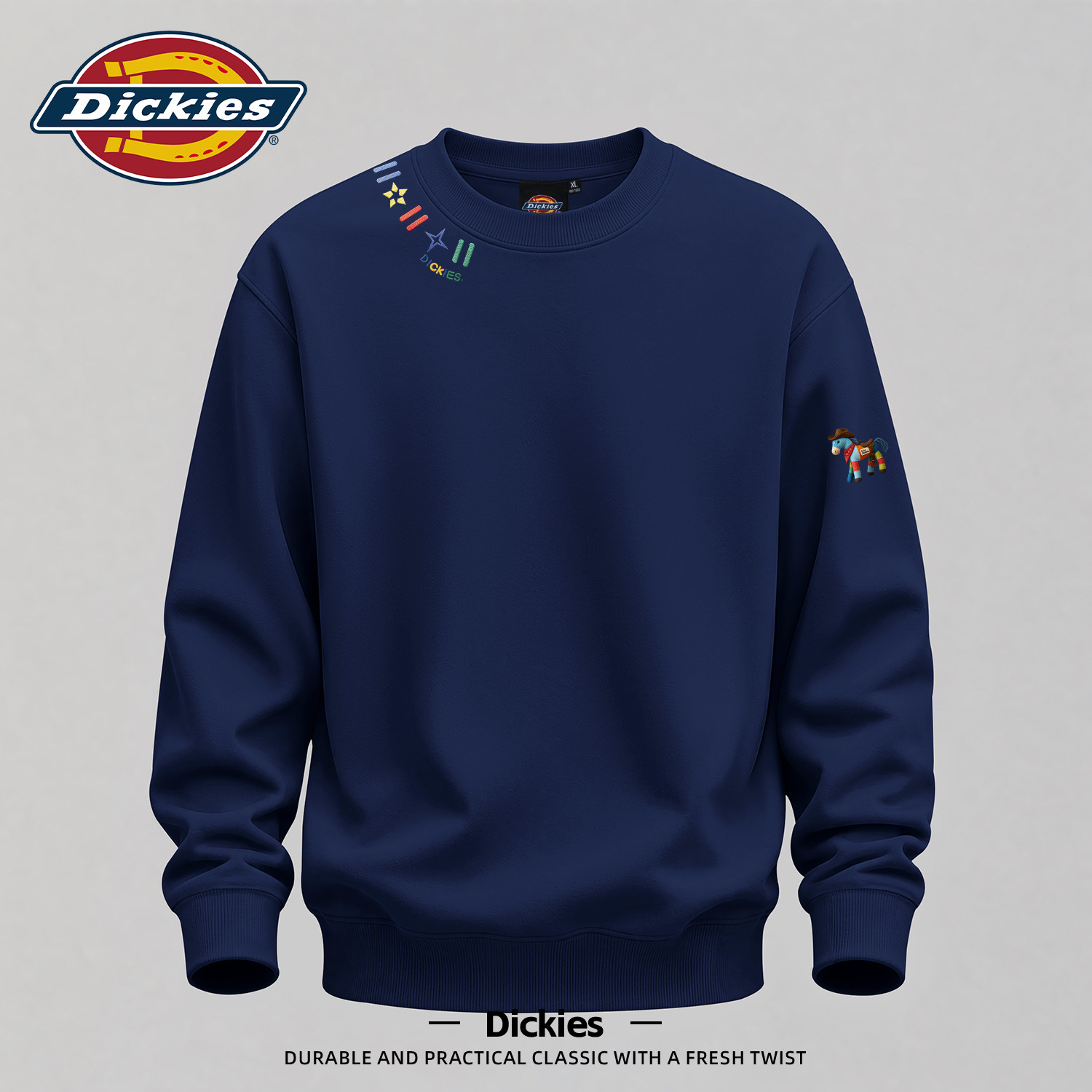 Dickies男士卫衣宽松早秋季青少年男生上衣服休闲大码男装长袖潮