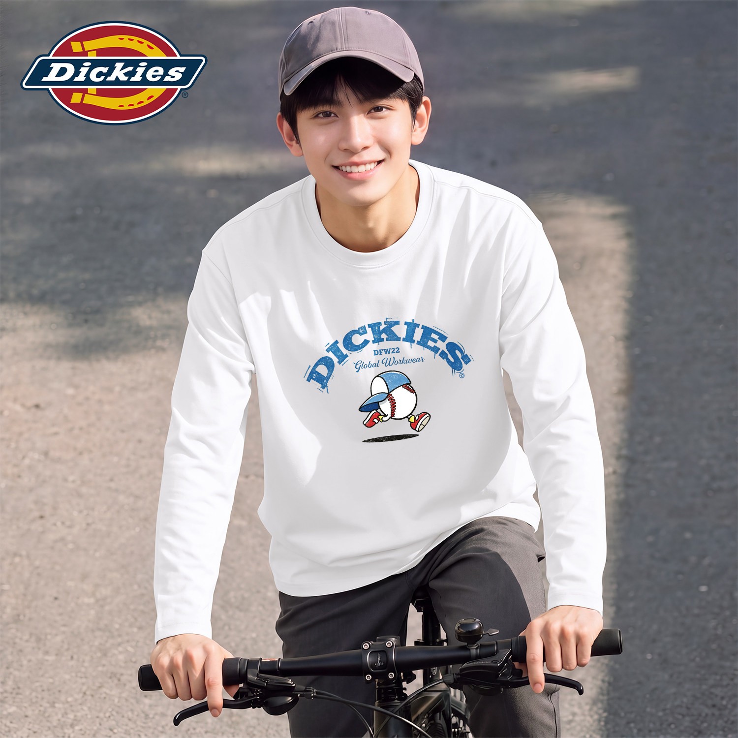 Dickies长袖T恤男青少年重磅纯棉2026秋季上衣新款百搭打底衫男款