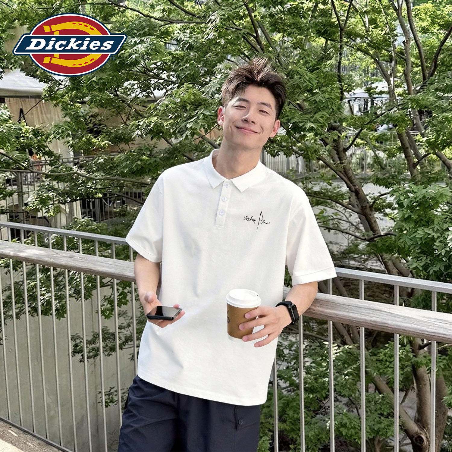 Dickies男款polo衫短袖t恤2026新款夏季商务通勤男士上衣半袖衣服