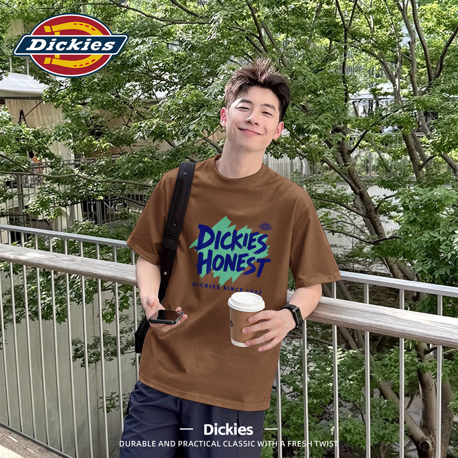 Dickies纯棉短袖t恤男款初高中学生夏季上衣酷帅时髦青少年男半袖