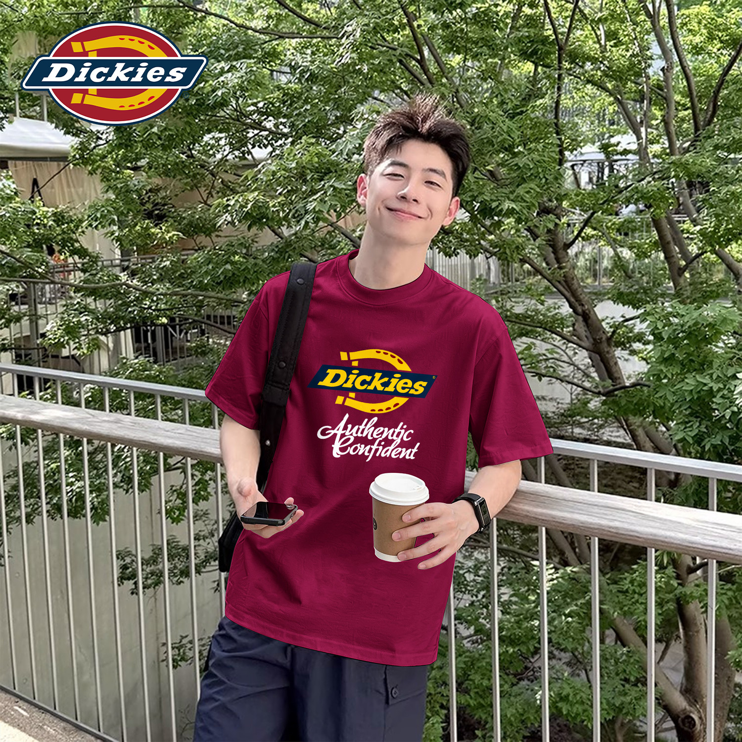 Dickies美式潮牌印花短袖男款圆领休闲T恤夏时尚百搭套头打底上衣