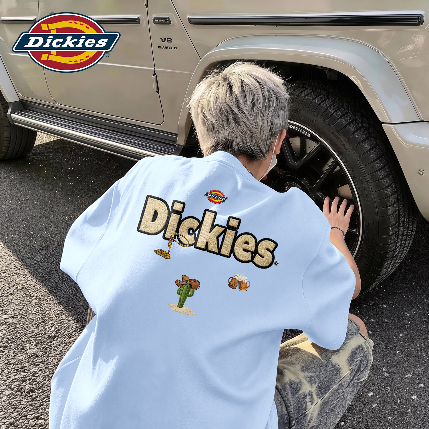 Dickies潮酷字母短袖T恤男款青少年美式重磅纯棉上衣夏季新款半袖