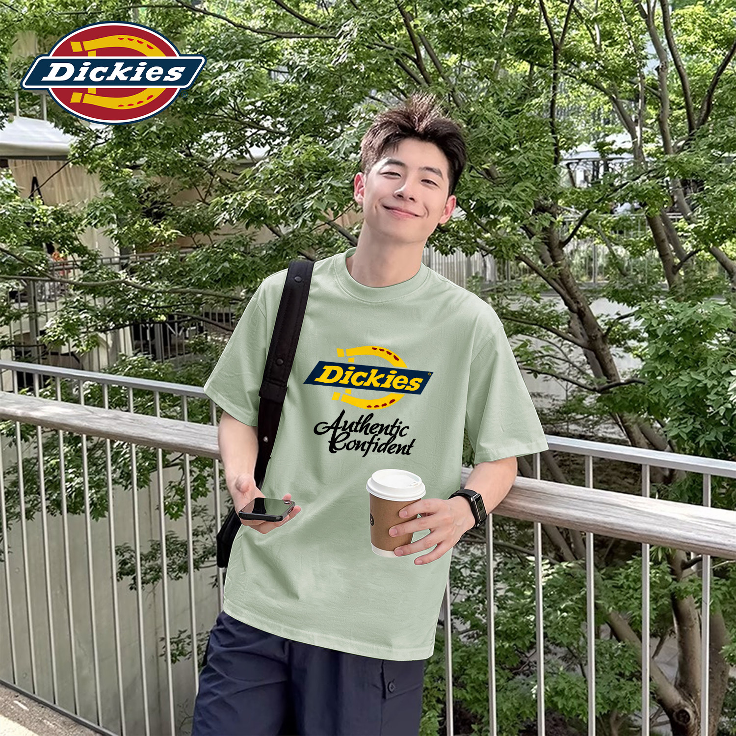 Dickies男士圆领纯棉T恤2026新款夏宽松透气休闲上衣印花潮牌短袖
