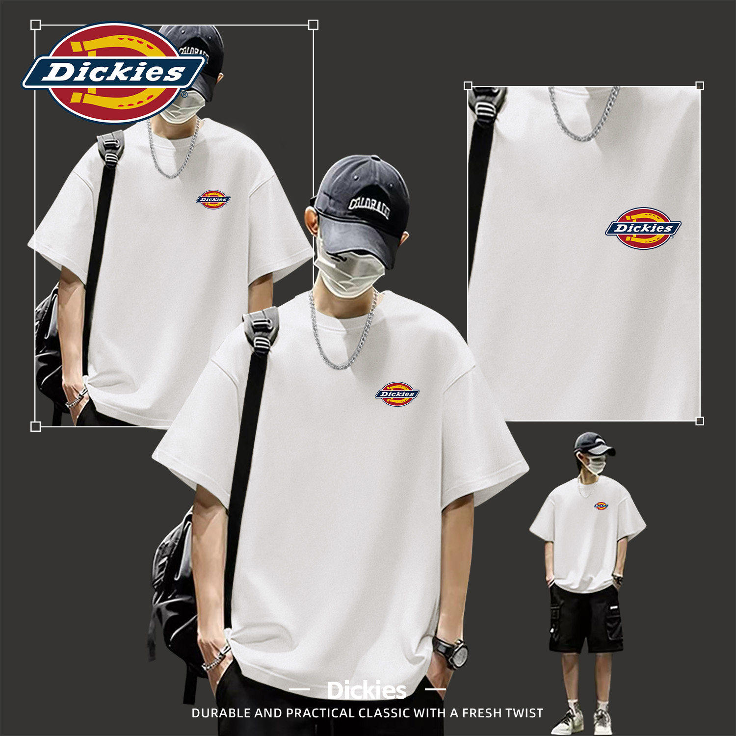 Dickies重磅短袖t恤男生纯棉2026新款夏季青少年男款学生运动上衣