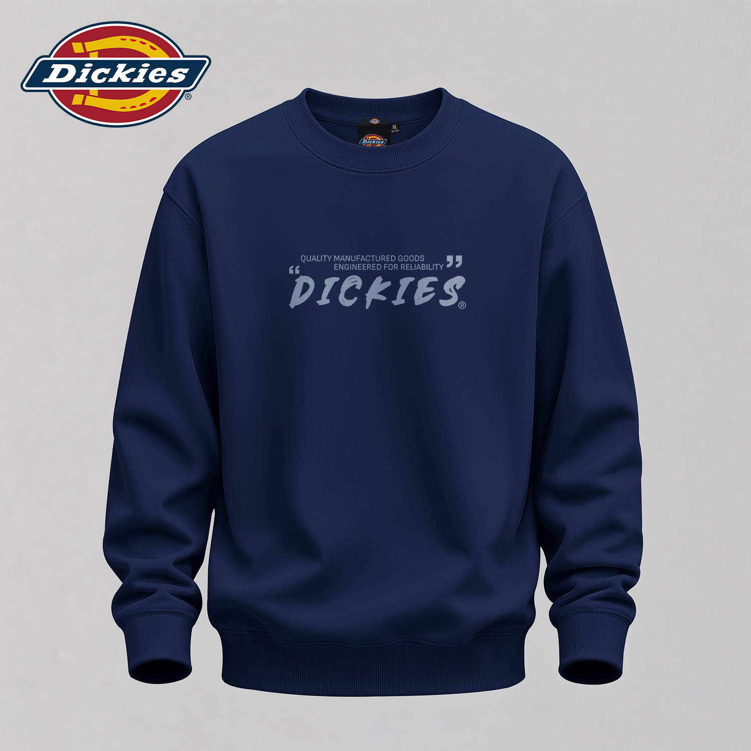 Dickies美式圆领卫衣男士藏青色早秋上衣穿搭ootd男通勤休闲衣服