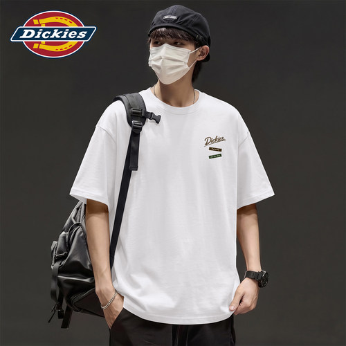 Dickies美式重磅纯棉短袖T恤男款白色简约休闲夏季宽松潮牌上衣男