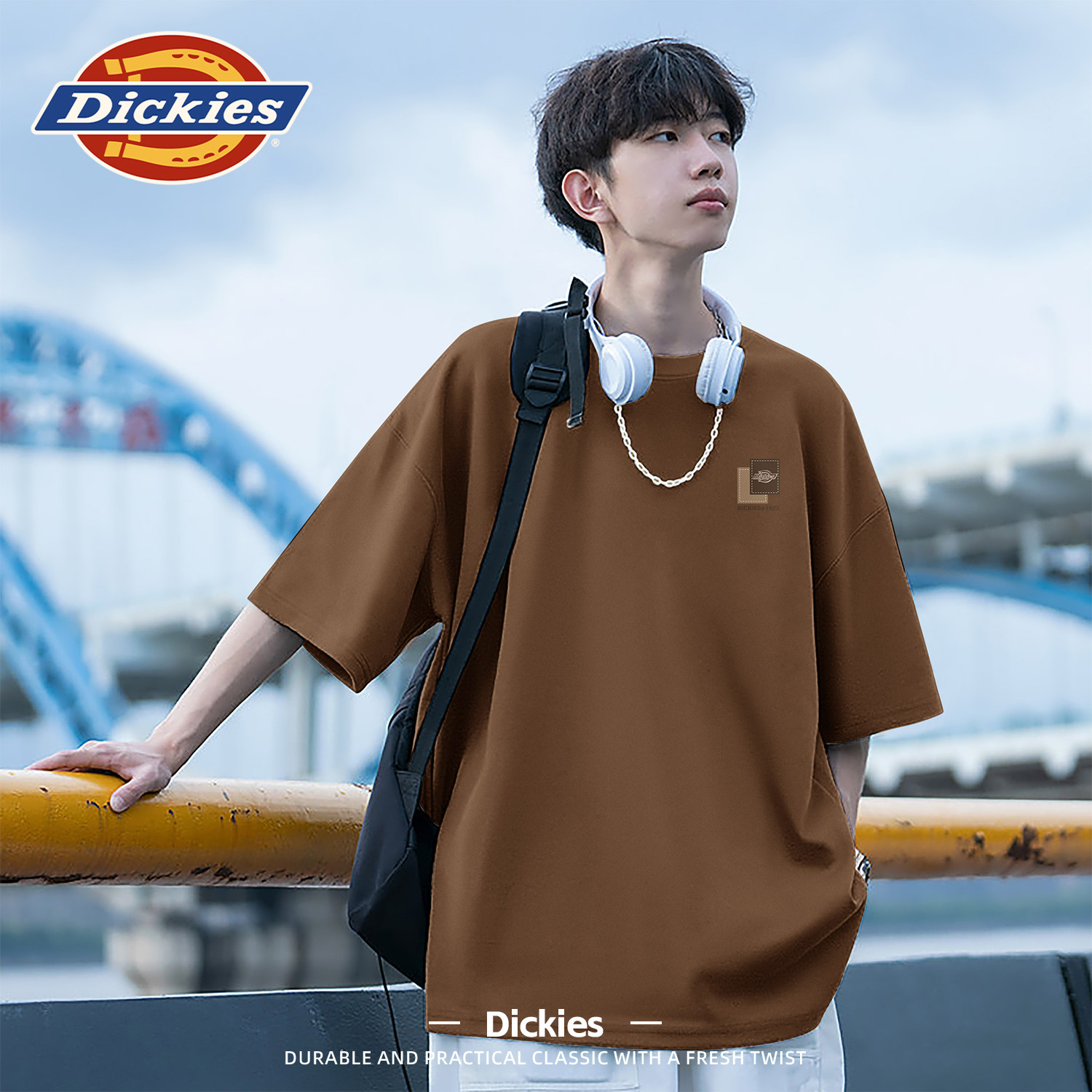 Dickies重磅短袖t恤纯棉男款青少年2026新款宽松大码男士夏装衣服