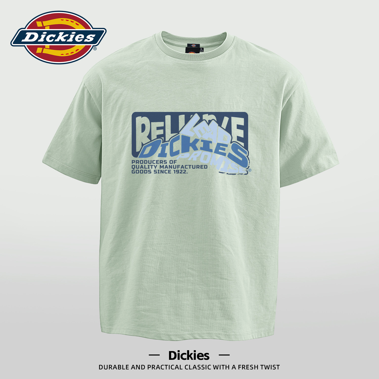 Dickies重磅纯棉短袖T恤男学生夏季休闲宽松上衣青少年打底衫半袖