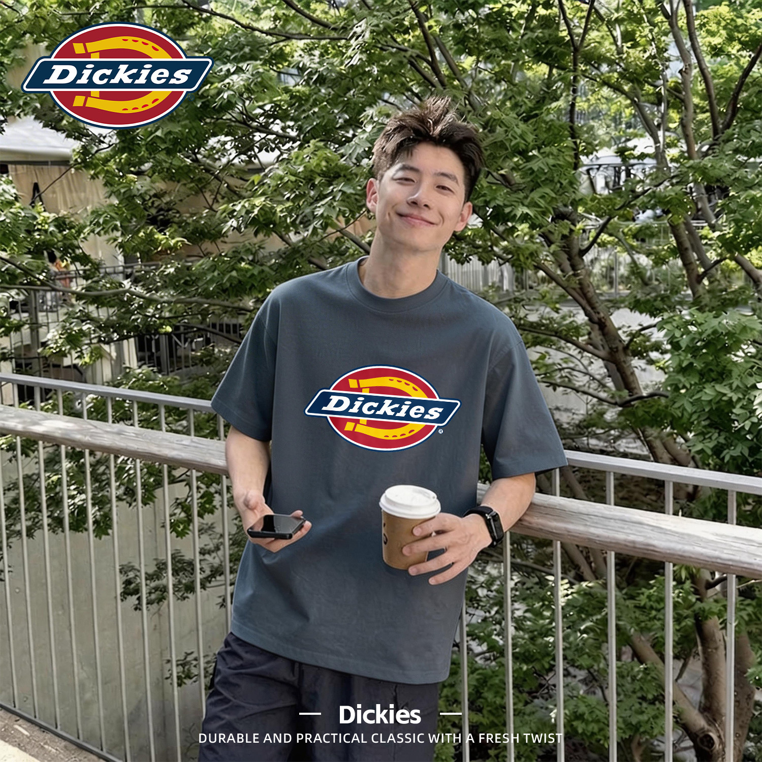 Dickies短袖t恤男生夏季百搭宽松衣服潮流2026新款青少年男女半袖