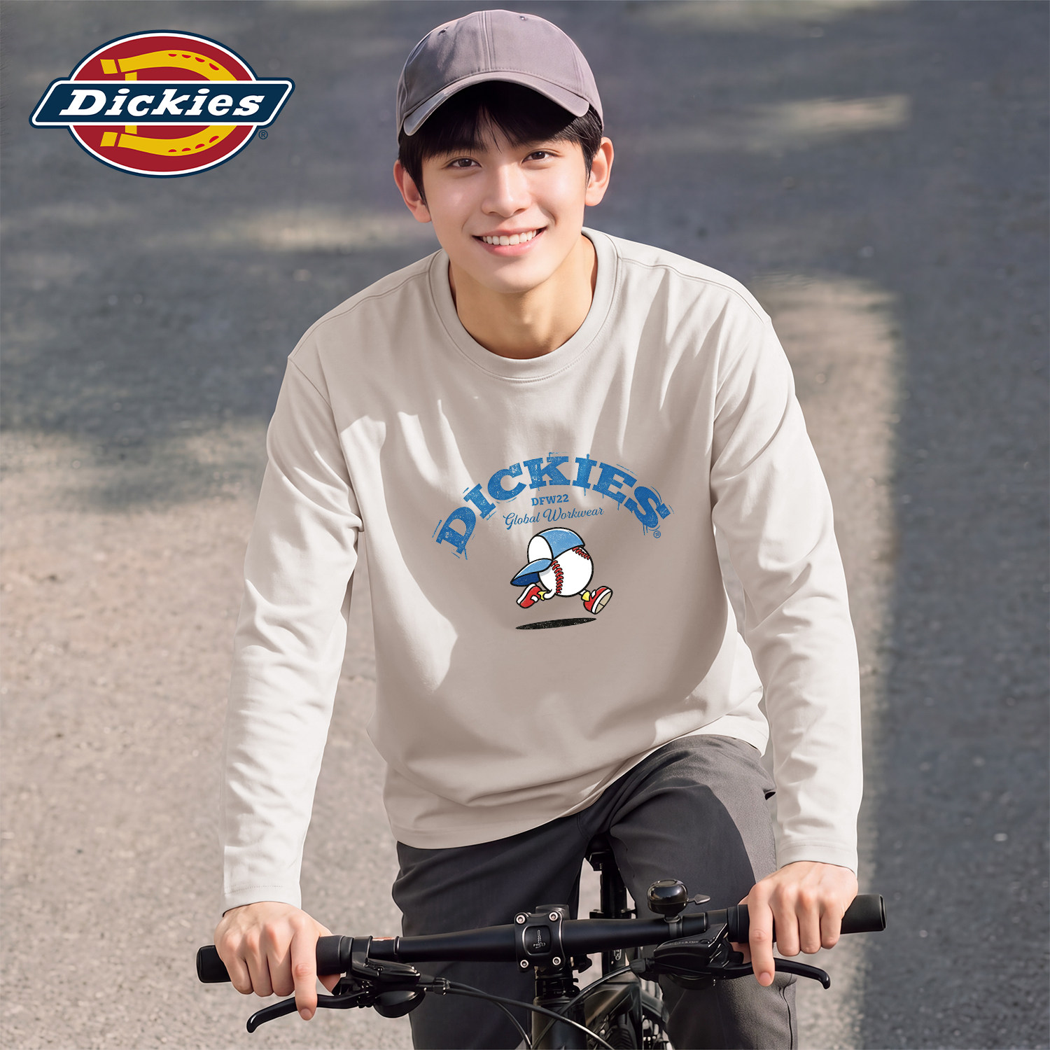 Dickies长袖T恤男纯棉基础款百搭上衣美式潮流印花衣服男秋季新款