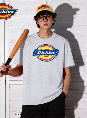 Dickies男款灰色美式纯棉短袖T恤2026夏季新款青少年半袖衣服男生