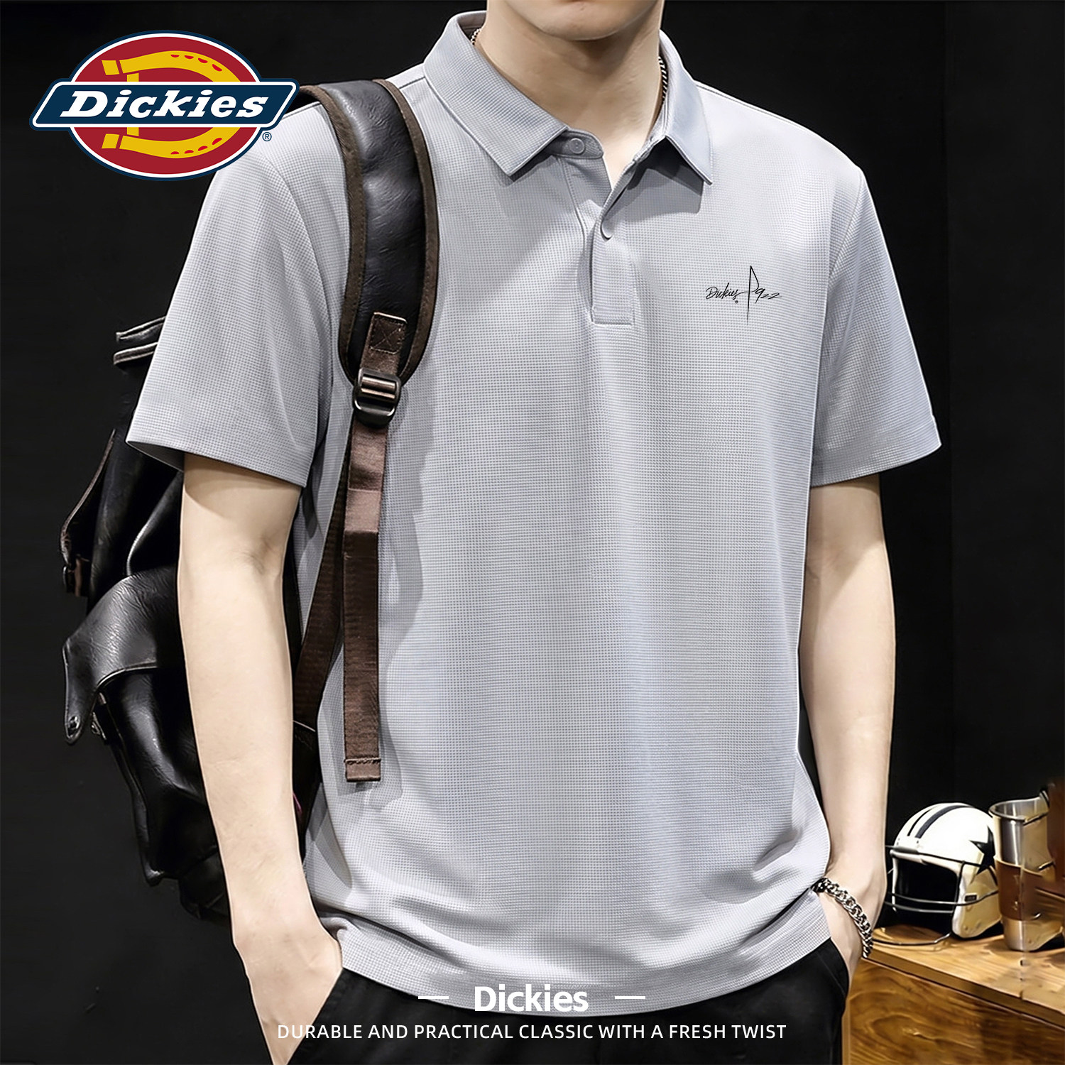 Dickies男款POLO衫夏季短袖2026新款青少年学生速干凉感冰丝t恤男