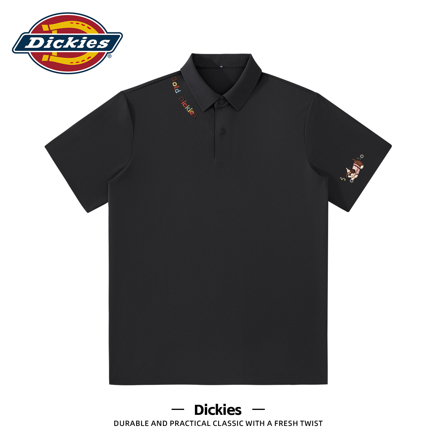 Dickies冰感POLO衫男夏季短袖印花t恤日常男士穿搭上衣冰丝速干衣