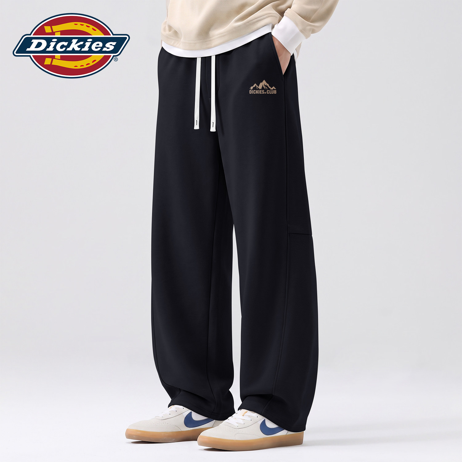 Dickies黑色弯刀裤男秋季美式休闲长裤时尚百搭学生直筒运动裤男
