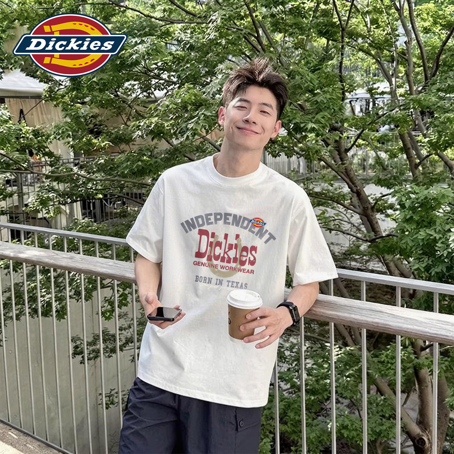 Dickies白色纯棉短袖T恤男2026夏季新款大码印花上衣美式潮牌半袖