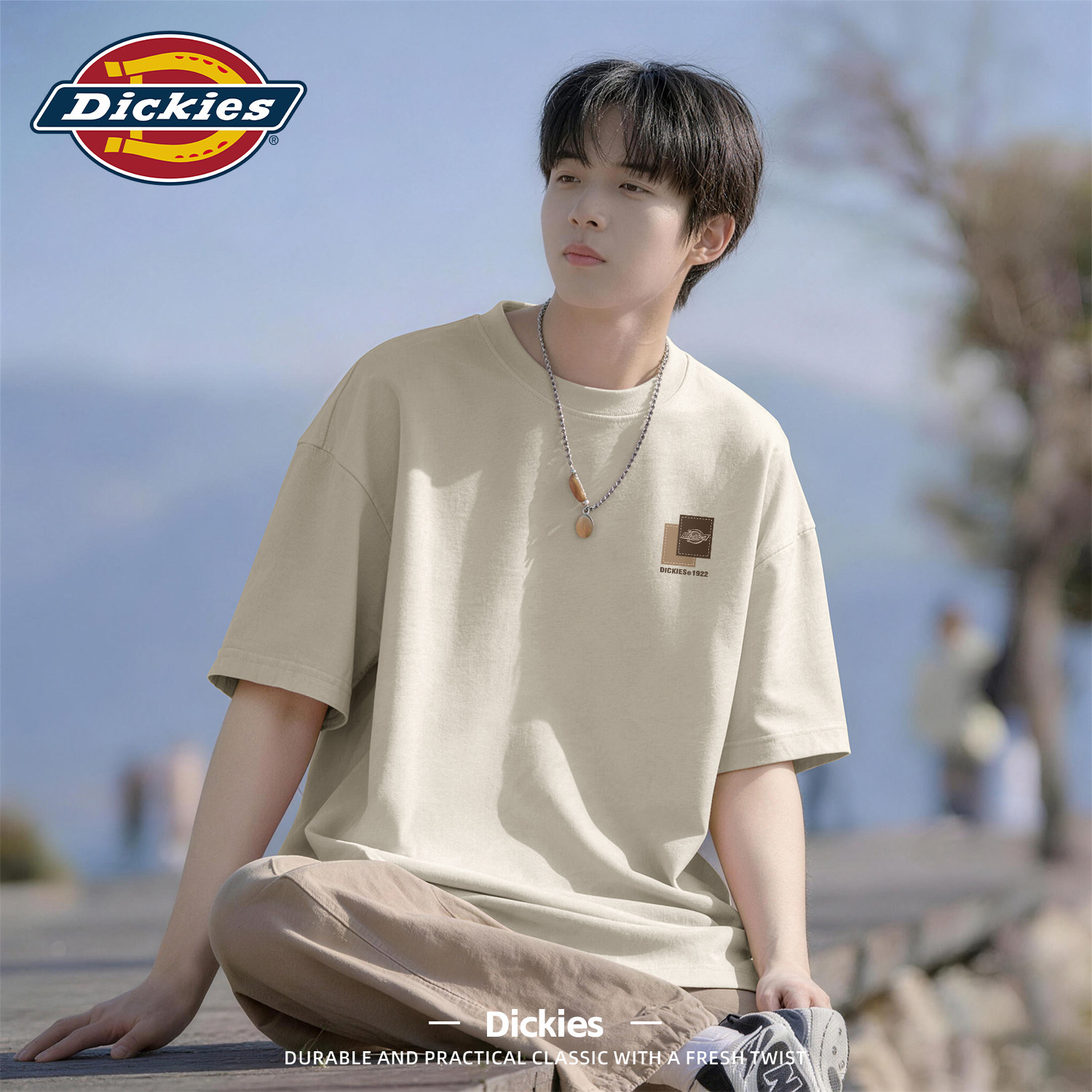 Dickies纯棉短袖t恤男款青少年夏季2026新款学生半袖衣服男士夏装