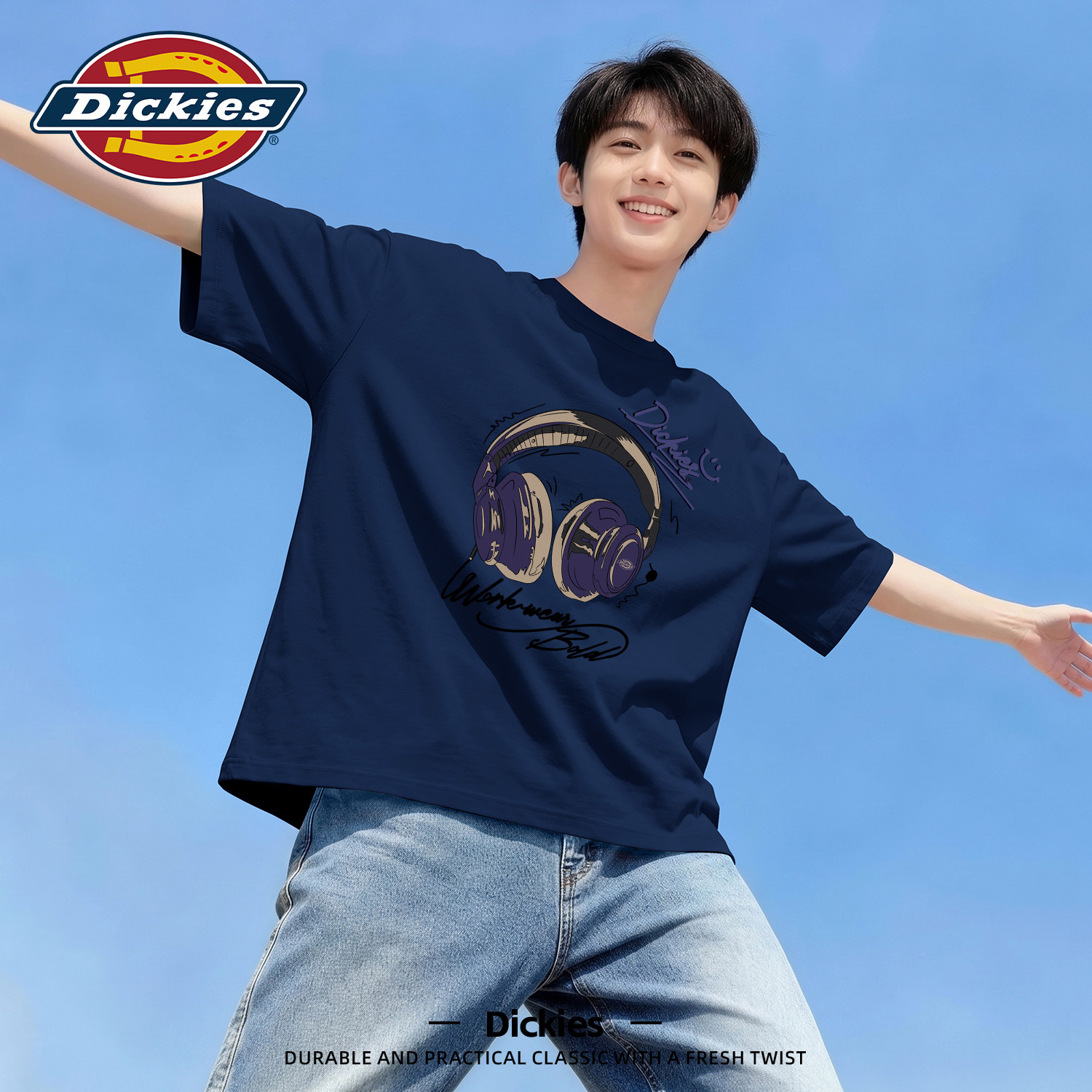 Dickies美式纯棉T恤男款2026新款夏潮流印花宽松潮牌上衣休闲短袖
