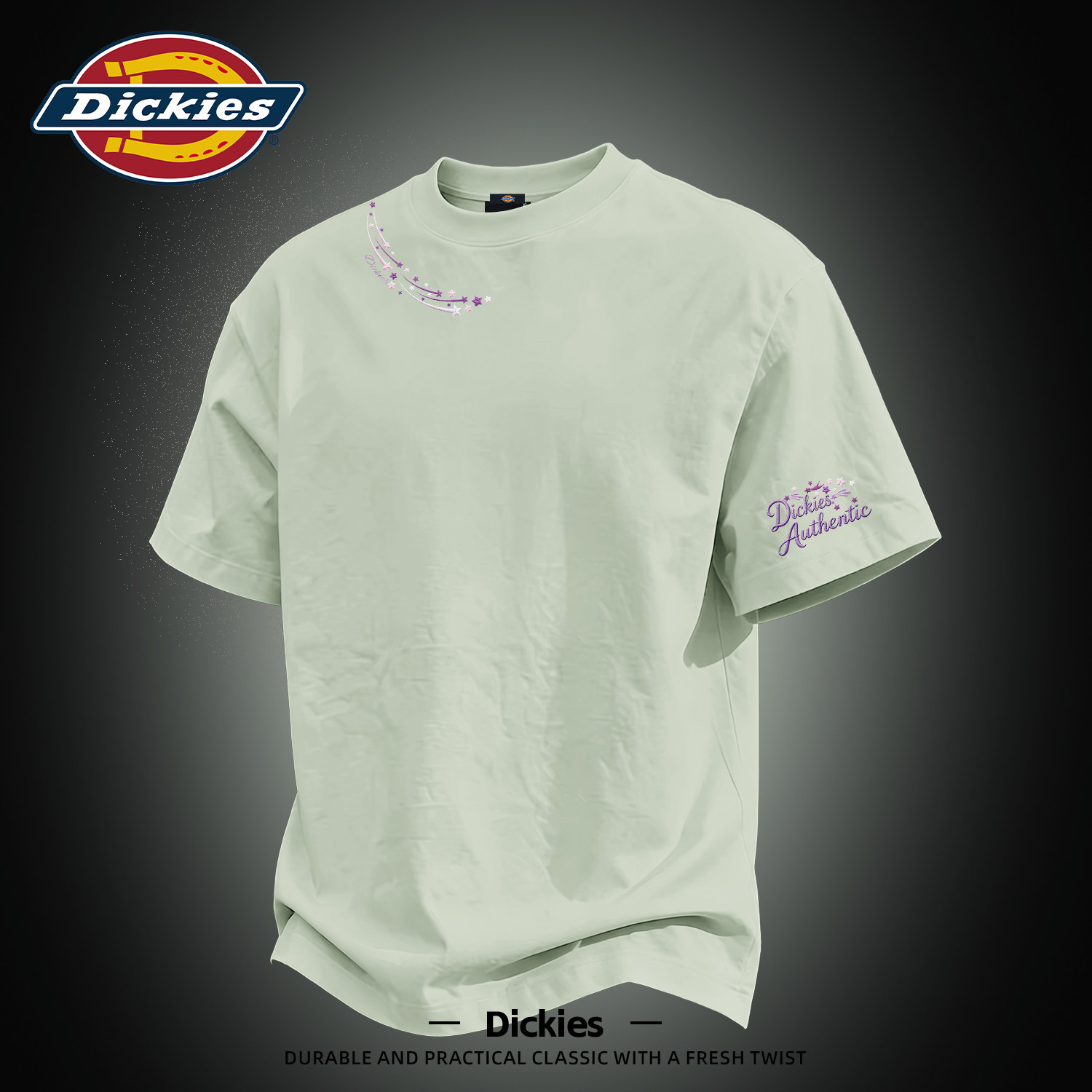 Dickies潮流印花短袖T恤男夏季圆领百搭宽松透气美式潮牌纯棉上衣