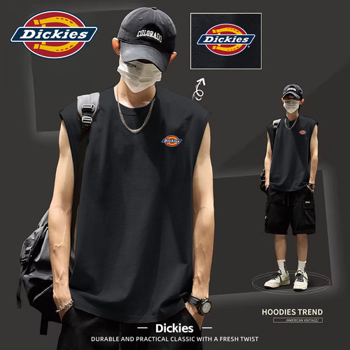Dickies街头休闲风纯棉背心男黑色2026夏季新款宽松简约无袖上衣