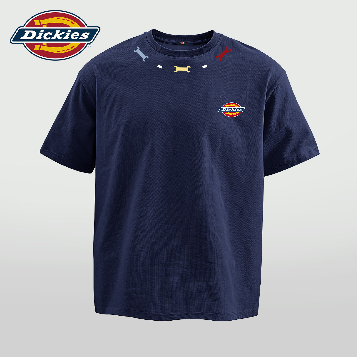 Dickies美式潮牌短袖T恤男藏青色夏季宽松透气上衣重磅纯棉衣服男