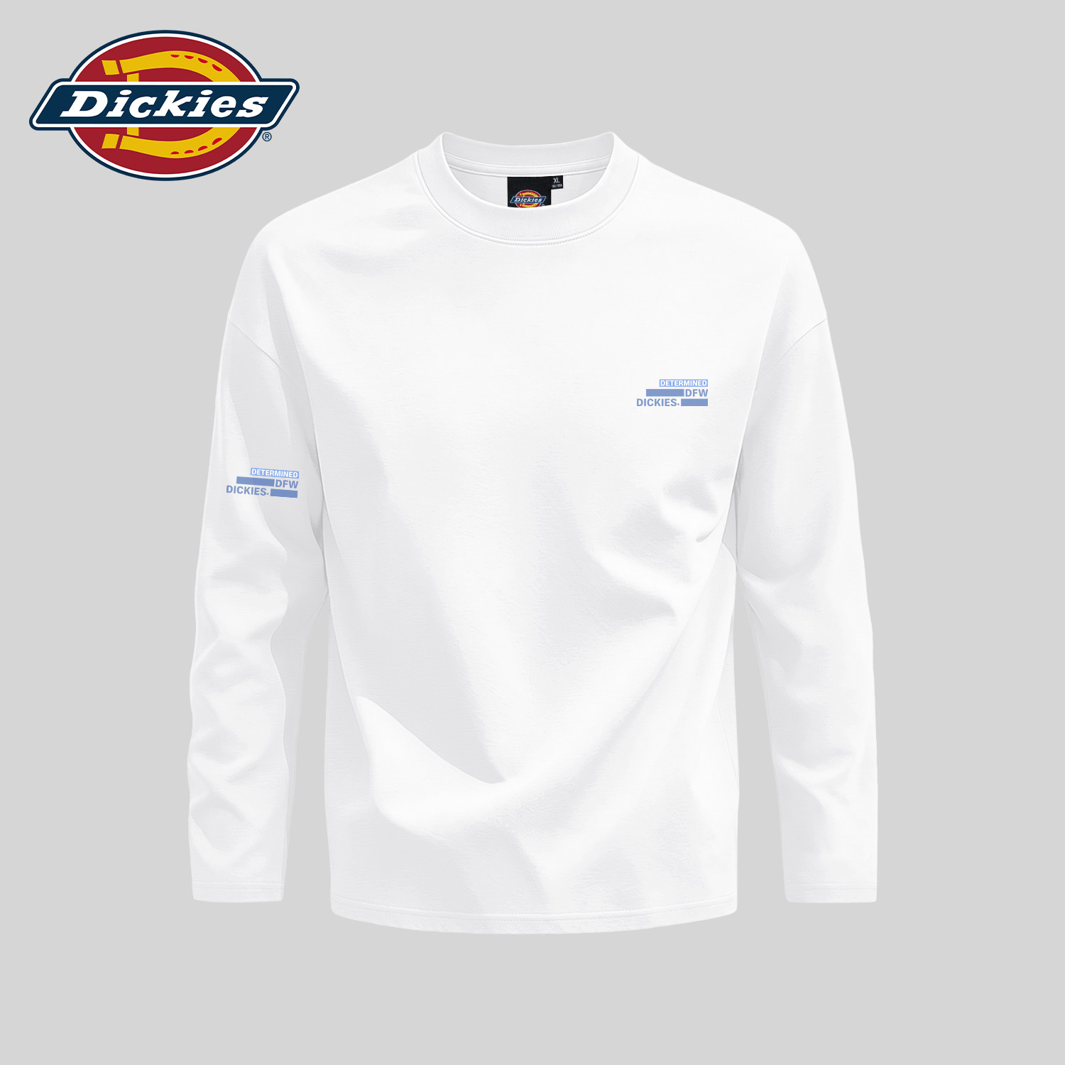 Dickies白色潮牌纯棉长袖T恤男2026秋季新款休闲印花宽松百搭上衣