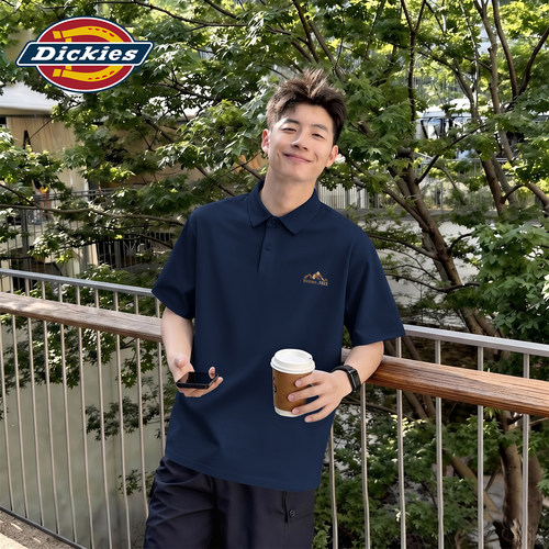 Dickies男士短袖POLO衫中老年爸爸款休闲商务上衣夏季薄款冰丝T恤
