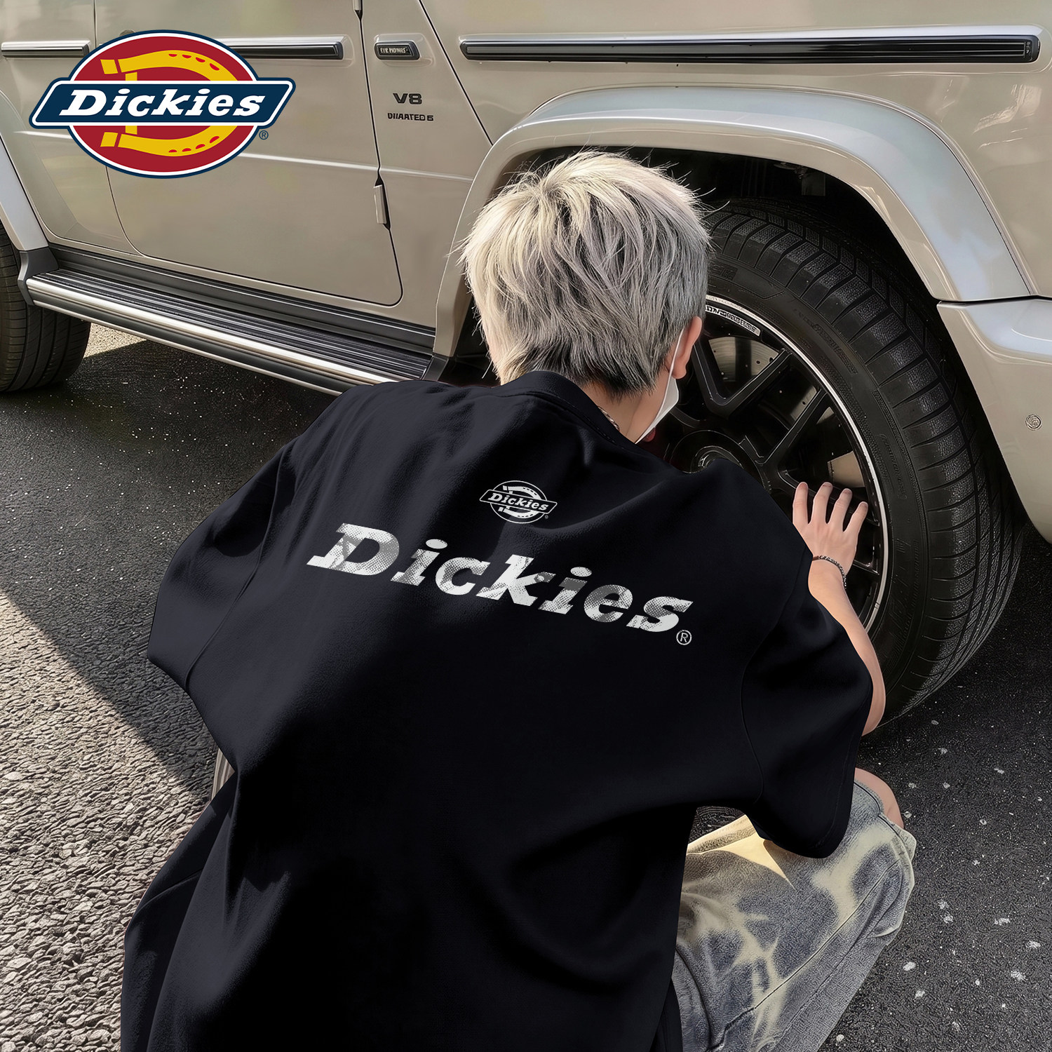Dickies黑色短袖T恤男款2026新款夏美式潮流印花纯棉透气休闲上衣