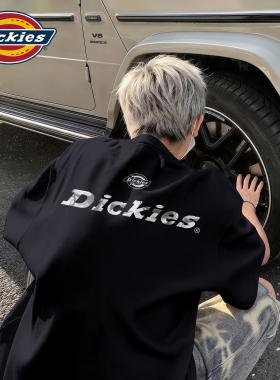 Dickies黑色短袖T恤男款2026新款夏美式潮流印花纯棉透气休闲上衣