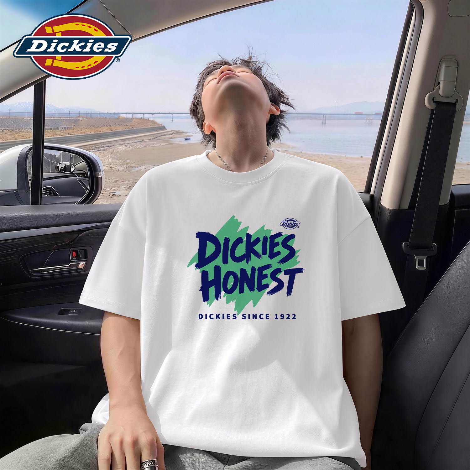 Dickies白色短袖T恤男美式潮流百搭纯棉上衣男青少年重磅宽松半袖