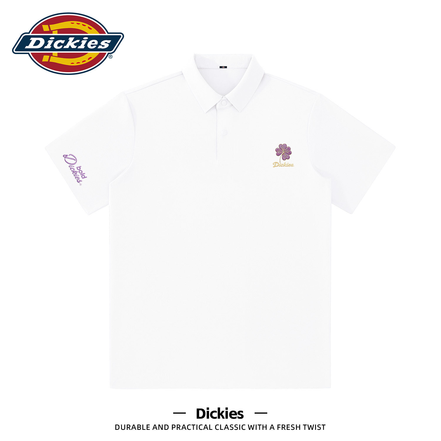 Dickies冰感POLO衫男夏季短袖凉感商务休闲印花翻领上衣男士半袖T