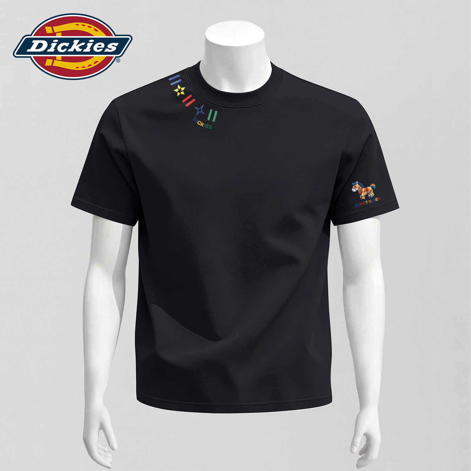 Dickies短袖T恤男士黑色夏季上衣2026新款纯棉重磅美式休闲体恤男