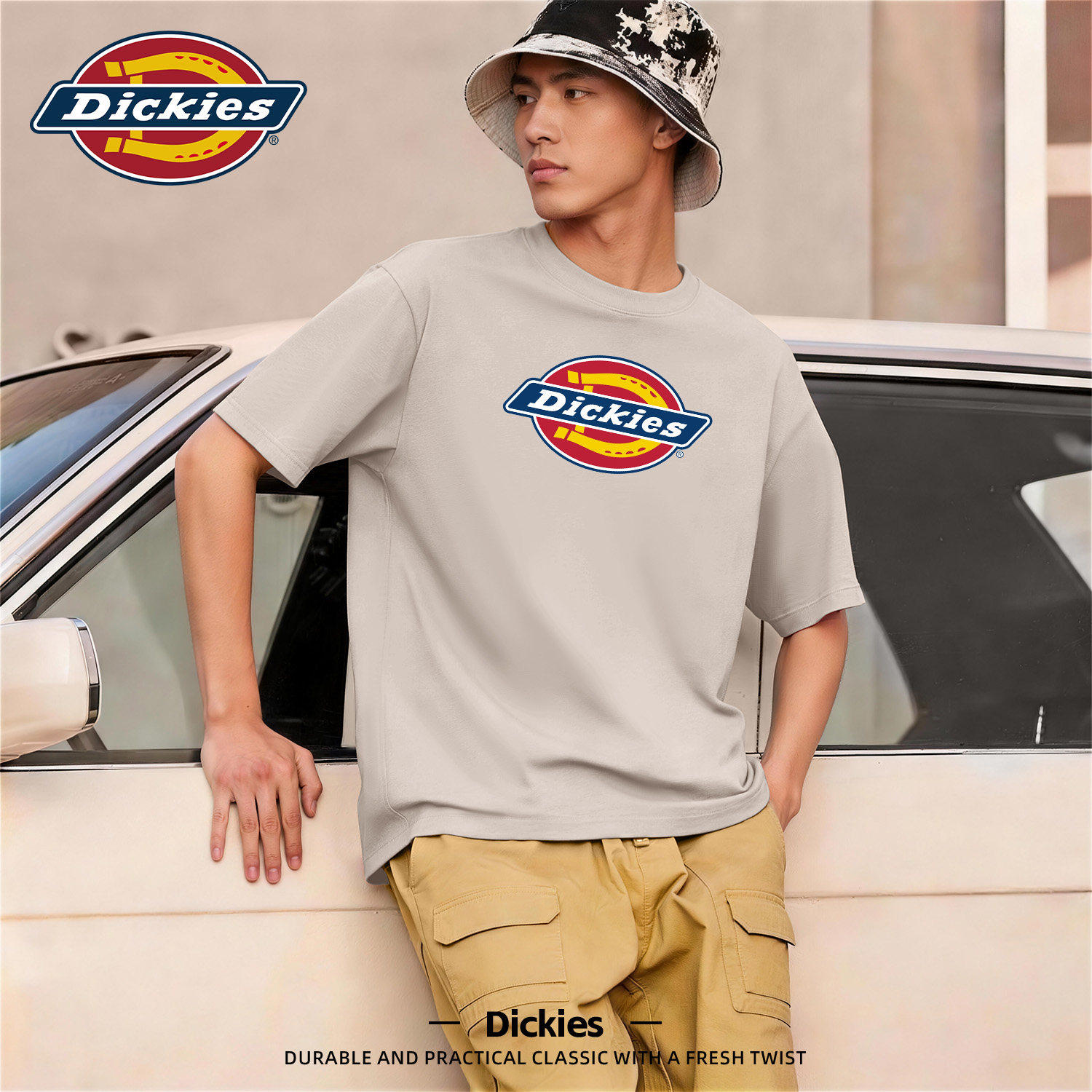 Dickies宽松美式纯棉短袖T恤男日系2026夏季新款重磅大码半袖上衣