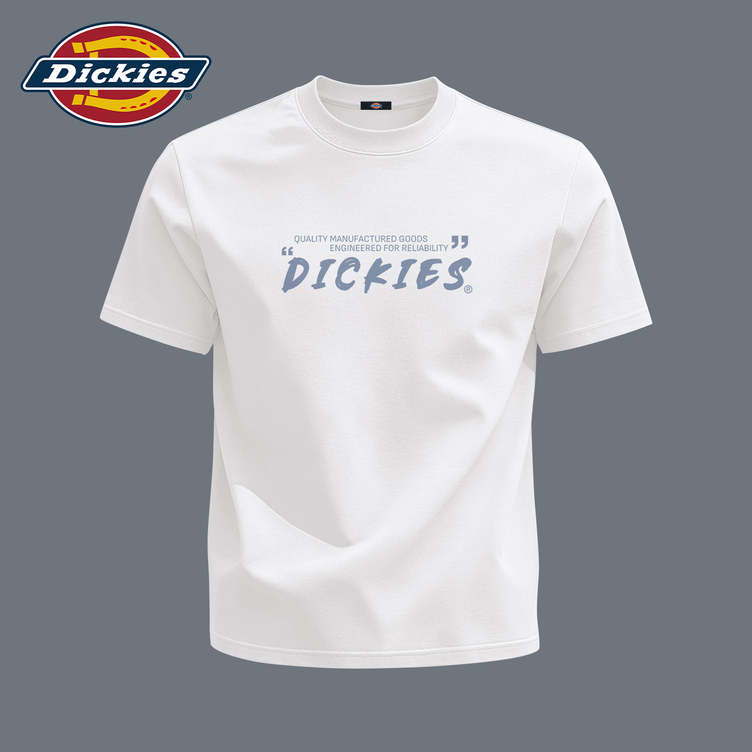 Dickies短袖T恤白色重磅纯棉男宽松圆领上衣夏季男款半袖五分袖男