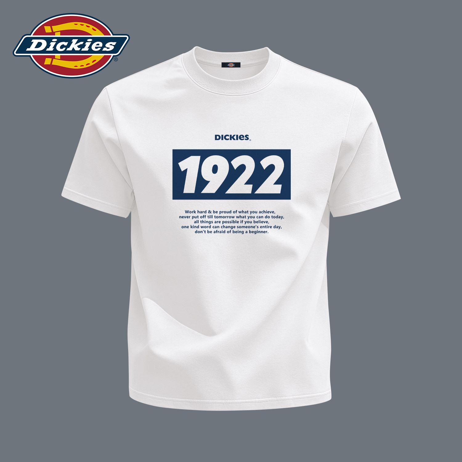 Dickies白色潮牌短袖T恤男款休闲2026夏季新款纯棉百搭印花衣服男