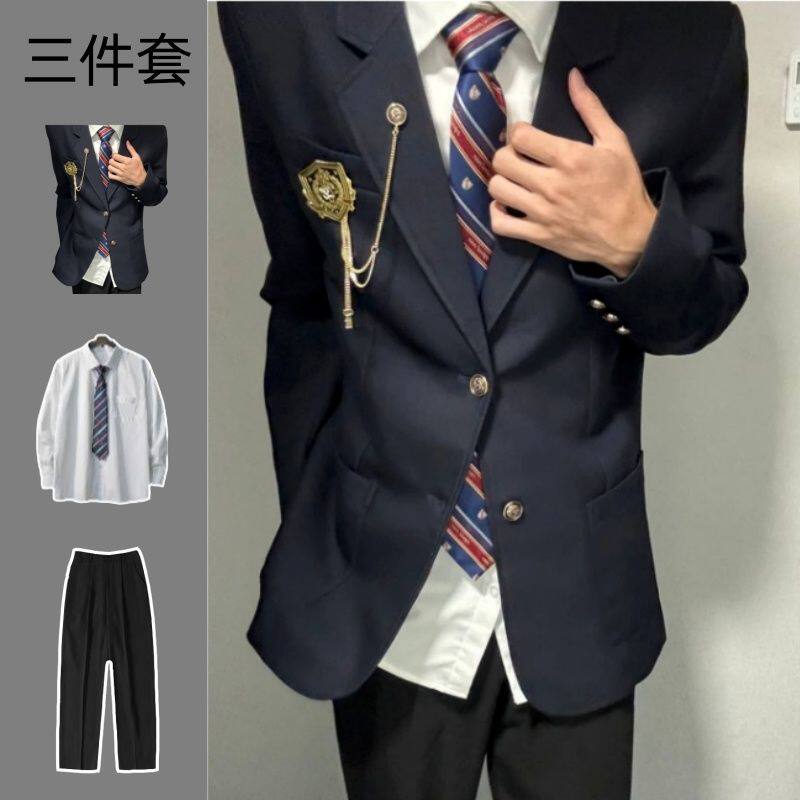 日系dk制服男款春秋西装外套痞帅高级感潮牌学院风套装jk西服全套