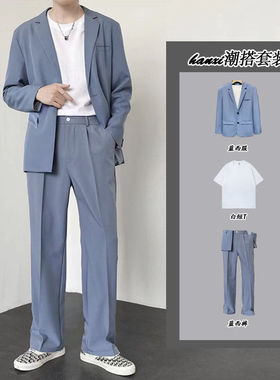 春秋夏季韩版通勤潮流百搭西服男高级感大学生正装西装套装男搭配