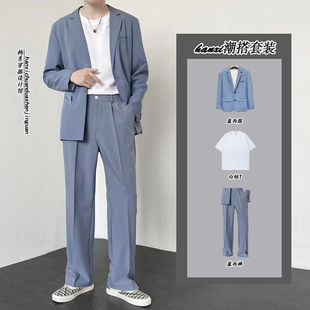 春秋夏季韩版通勤潮流百搭西服男高级感大学生正装西装套装男搭配