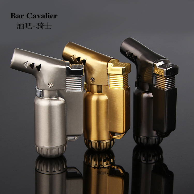 酒吧骑士金属弯头打火机迷你点火器防风火枪点火神器直冲焊枪火机