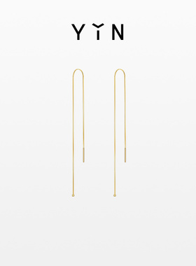 YIN隐「易」系列一丝金线耳线18K金Au750流苏女耳饰