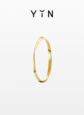 节日礼物YIN隐 莫比乌斯环1.2素圈戒指18K金情侣对戒 小众设计